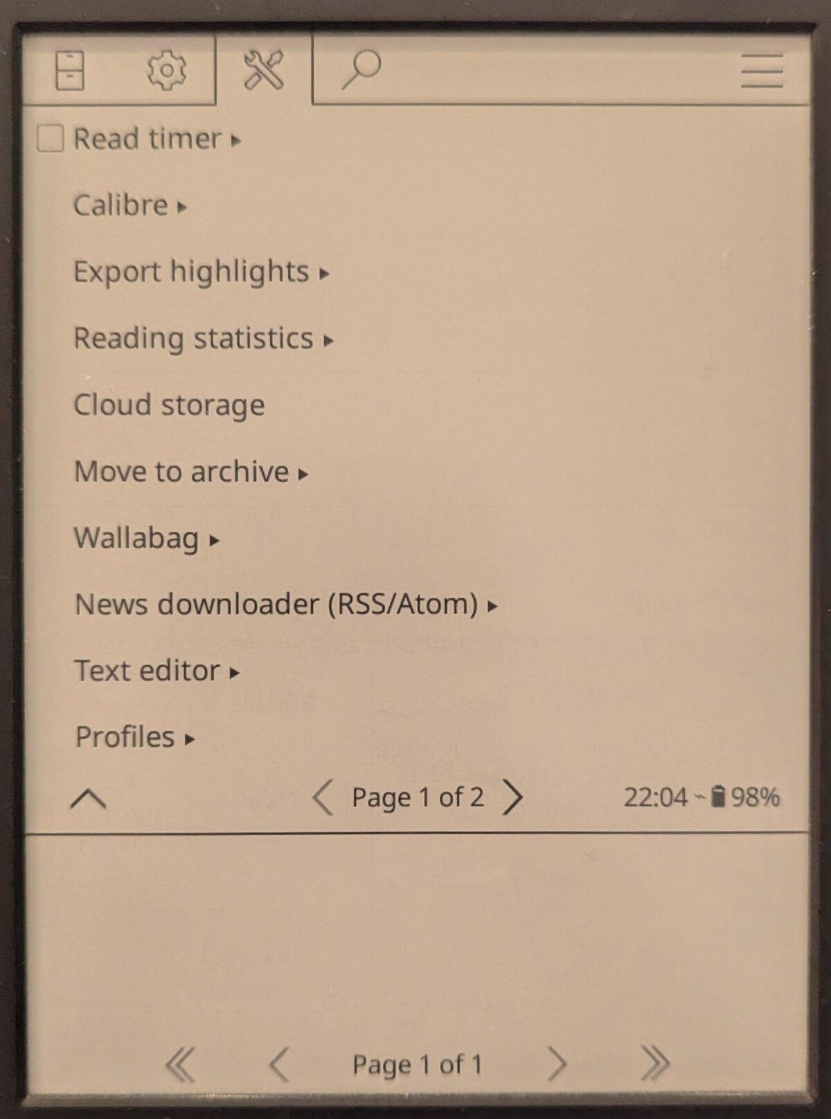 capture d’écran du kindle