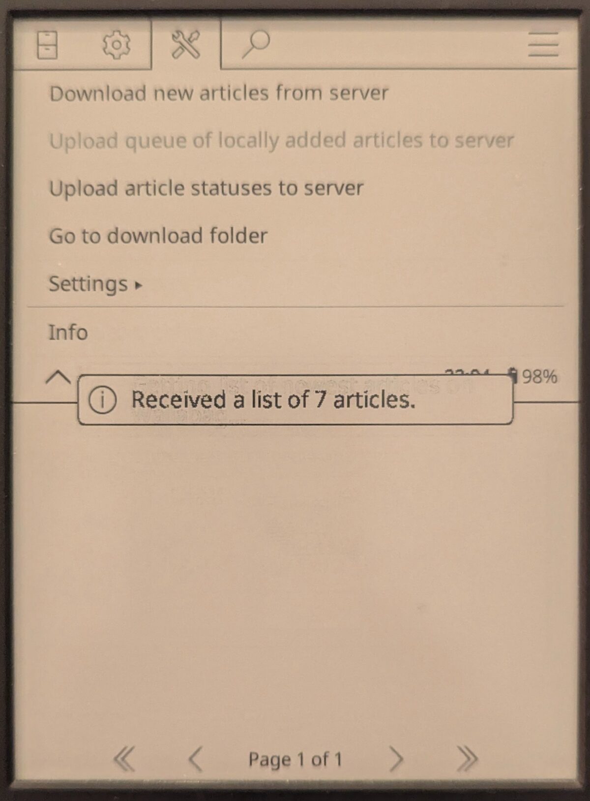 capture d’écran du kindle